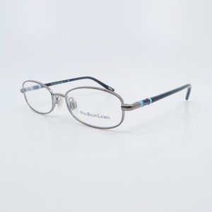 Polo Ralph Lauren 8030 103 Silver Metal/Navy Rectangle Kids New Eyeglasses.